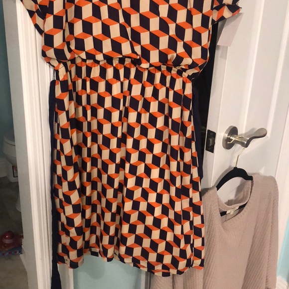 Purple/tan/orange dress - Picture 2 of 4